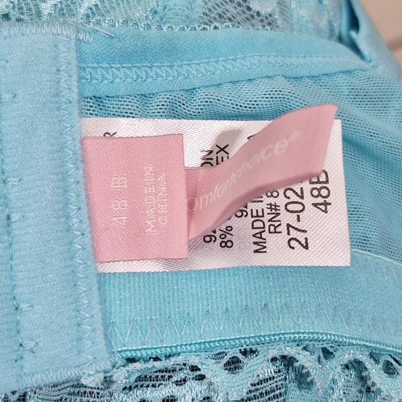 48B Comfort Choice 27-0278-5 Lace Trimmed Spacer Underwire Bra Aqua - Picture 5 of 7